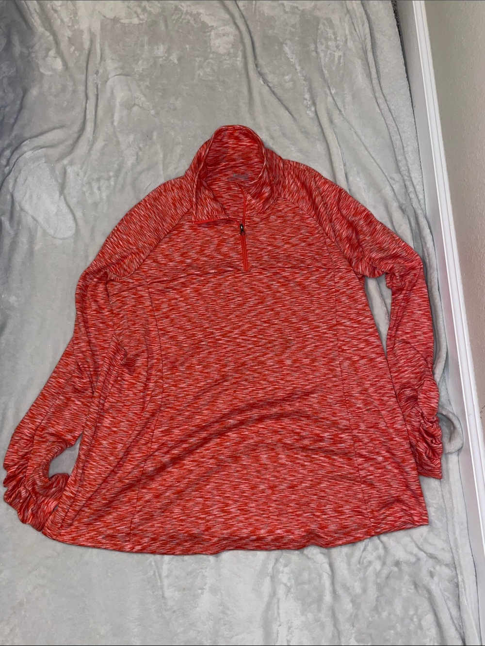 Columbia Red Heathered Quarter-Zip Performance Pullover